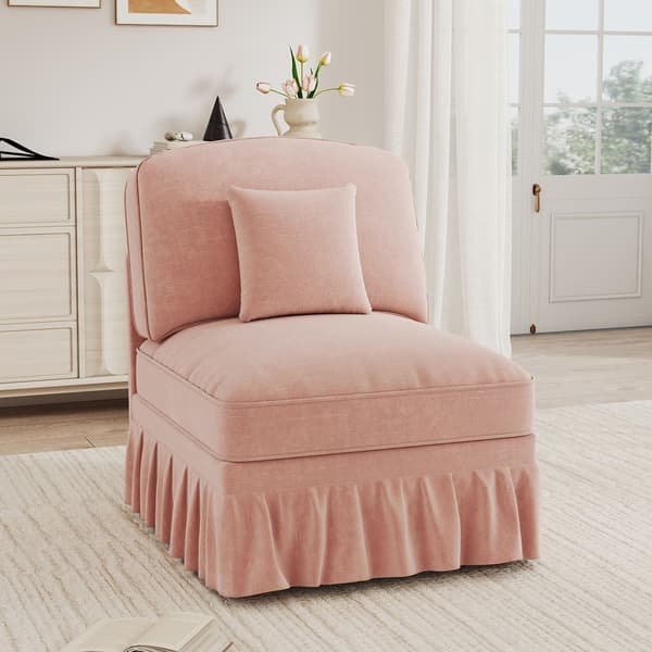 SONNENH Windsor Sofa uden armlæn Chenille med 1 pude - Lyserød