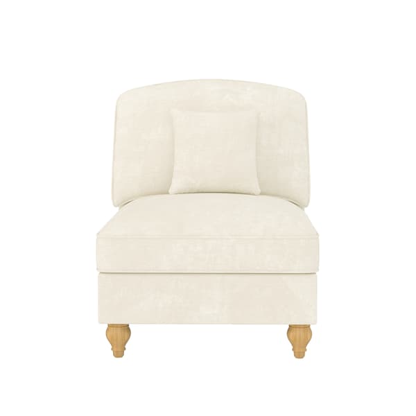 SONNENH Windsor-soffa utan armstöd Chenille med 1 kudde - Vit