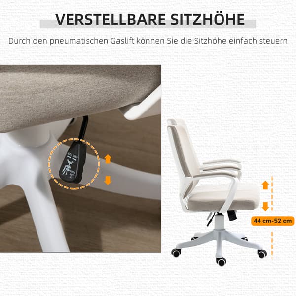 SONNENH Kontorstol, Polyester, Beige, 62 × 69 × 100 cm