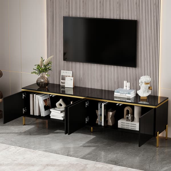 SONNENH TV-bord, Spånplade, Sort, 170 × 38 × 50 cm
