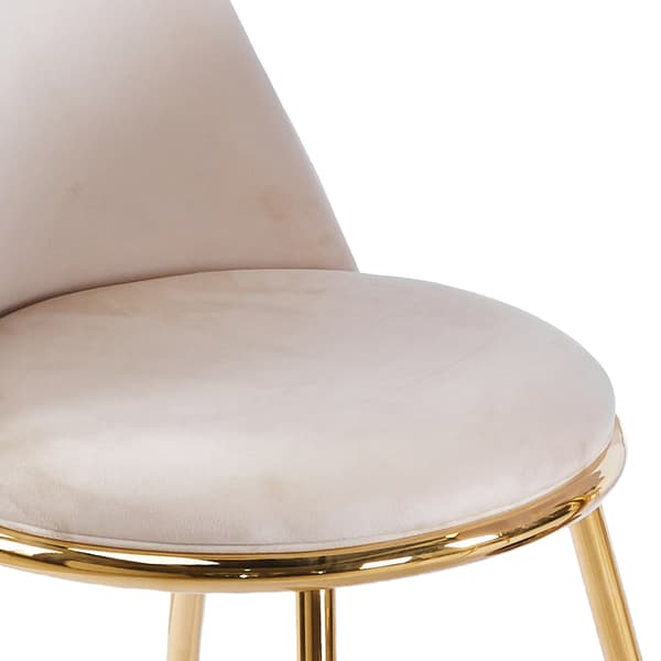 SONNENH Modern cremevit matstol (set om 2) - guldbelagda metallben, sammetstyg