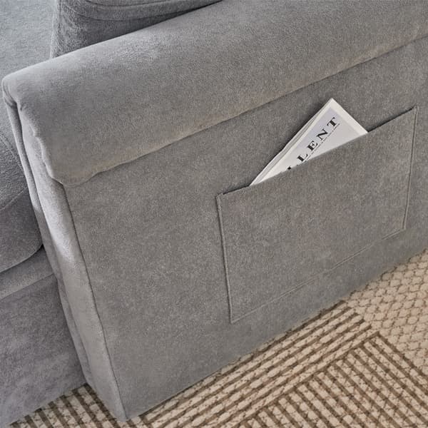 SONNENH Sovesofa, Chenille, Grå, 206 × 130 × 85 cm