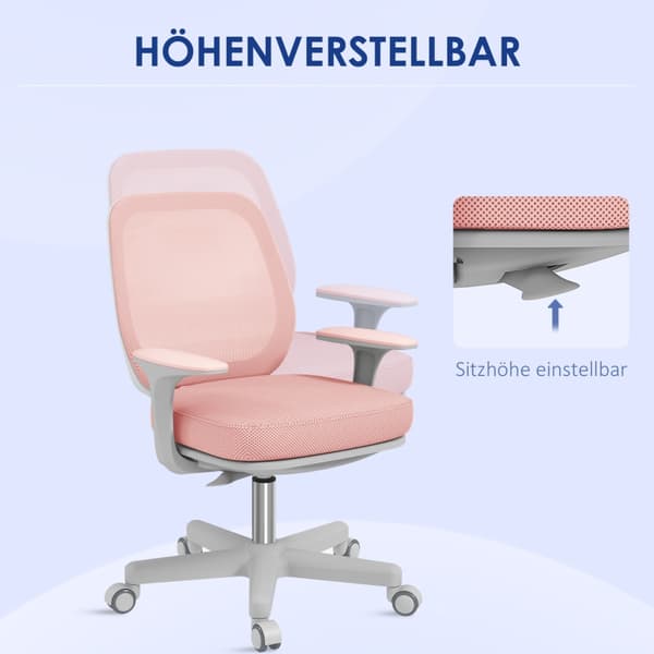 SONNENH Kontorstol, Polyester, Lyserød, 55 × 48 × 94,5 cm