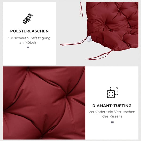 SONNENH Sittdyna, Polyester, Röd, 98 × 150 × 8 cm