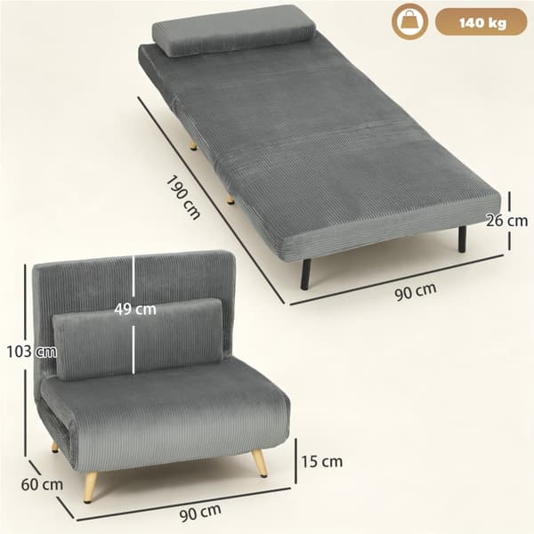 SONNENH Bäddsoffa, Polyester, Mörkgrå, 90 × 75 × 84 cm