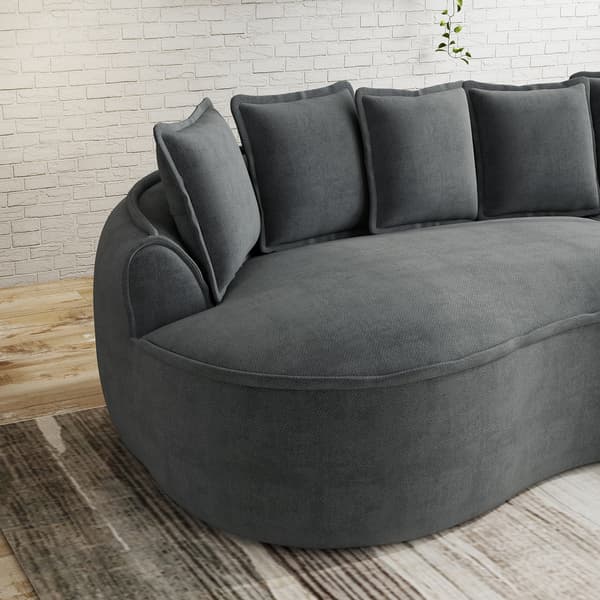 SONNENH Manchester Vänster Chaise-soffa med kuddar Chenille -Grå