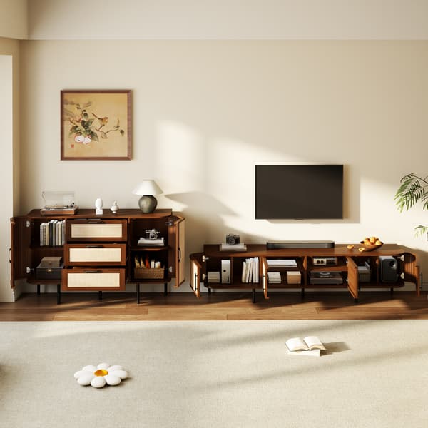 SONNENH TV-bord, MDF, Valnød, 120 × 40 × 82 cm
