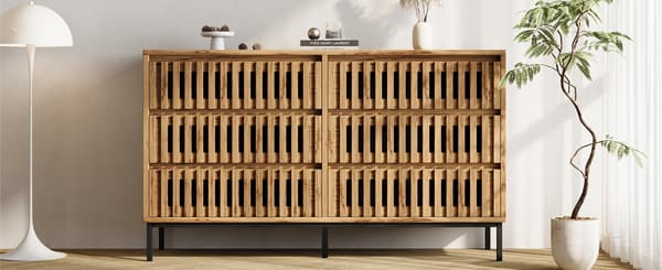 SONNENH Kommode, MDF / Spånplade, Naturfarvet, 120 × 40 × 81 cm