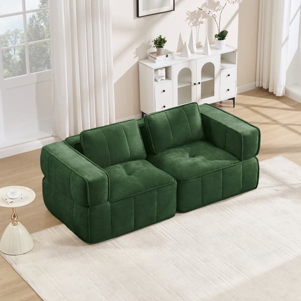 SONNENH 2-sitssoffa, Polyester, Grön, 198 × 93 × 67 cm