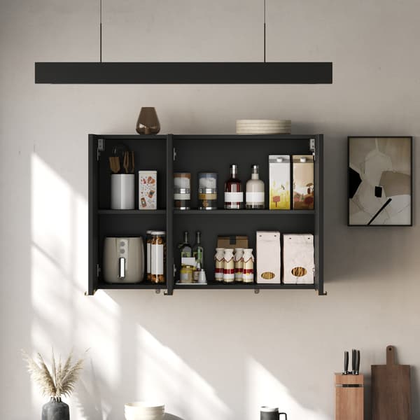 SONNENH Köksskåp, MDF, Svart, 90 × 29 × 60 cm