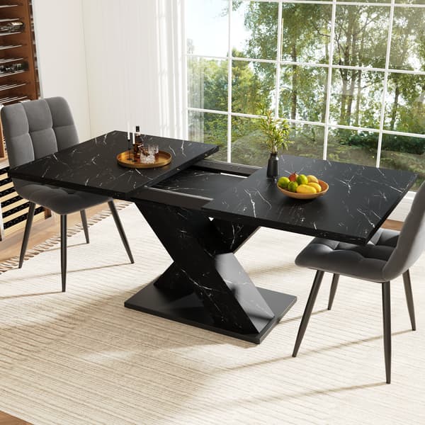SONNENH Spisebord, MDF, Sort, 119 × 80 × 75 cm