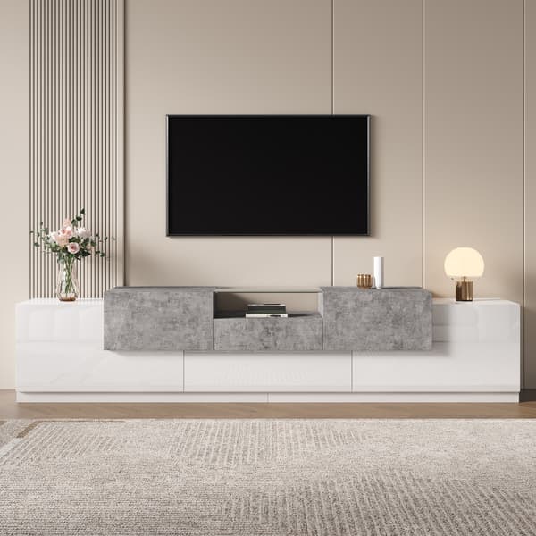 SONNENH TV-bord, MDF / Spånplade, Hvid, 200 × 33 × 48,5 cm