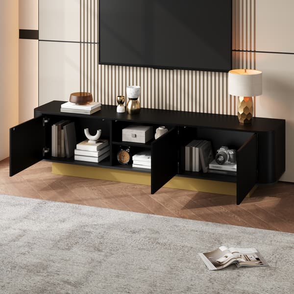 SONNENH TV-bord, MDF / Spånplade, Sort, 170 × 40,5 × 47 cm