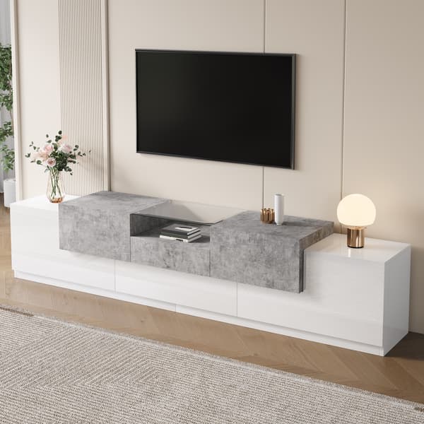 SONNENH TV-bord, MDF / Spånplade, Hvid, 200 × 33 × 48,5 cm