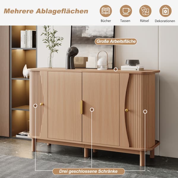 SONNENH Sideboard, MDF, Naturfärgad, 140 × 40 × 88 cm