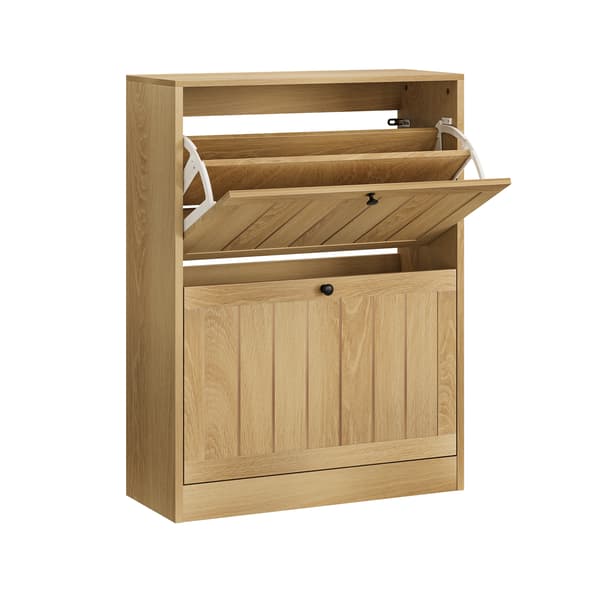 SONNENH Skoskab, MDF / Spånplade, Eg, 60 × 24 × 80 cm