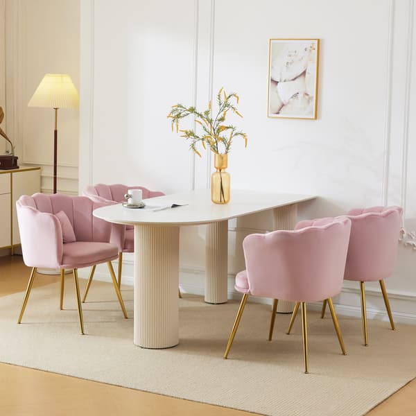 SONNENH Matstol, Sammet, Rosa, 63 × 28 × 77 cm