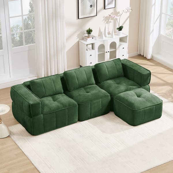 SONNENH 3-sitssoffa, Polyester, Grön, 271 × 162 × 67 cm