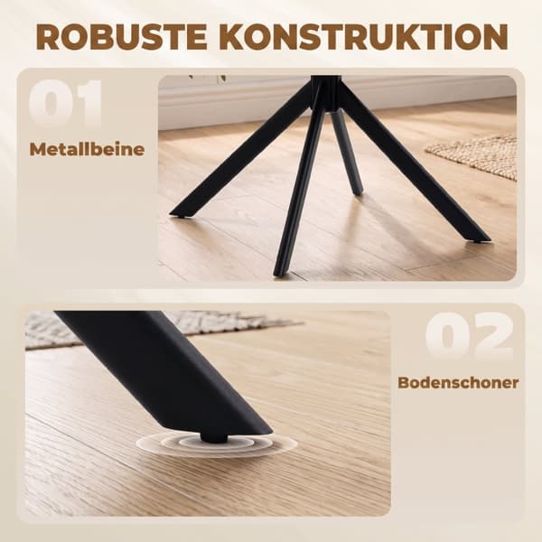 SONNENH Spisestuestol – sæt med 2, Polyester, Beige, 60 × 55 × 82 cm