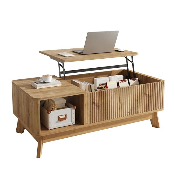 SONNENH Soffbord, MDF, Naturfärgad, 95 × 48 × 50 cm