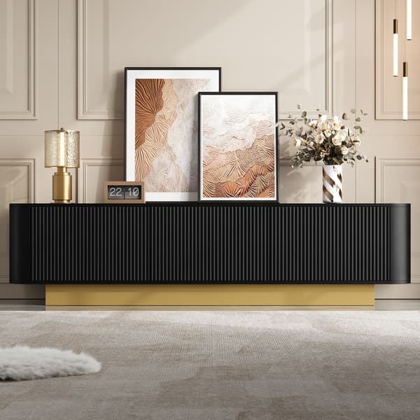 SONNENH TV-bord, MDF / Spånplade, Sort, 170 × 40,5 × 47 cm