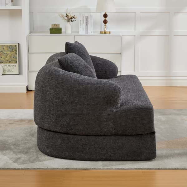 SONNENH Bäddsoffa, Chenille, Mörkgrå, 157 × 84 × 65 cm