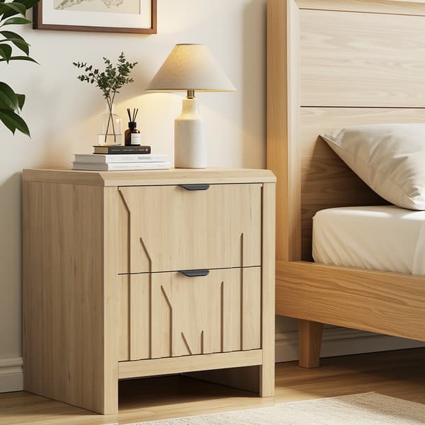 SONNENH Sengebord, MDF / Spånplade, Eg, 48 × 40 × 55,5 cm
