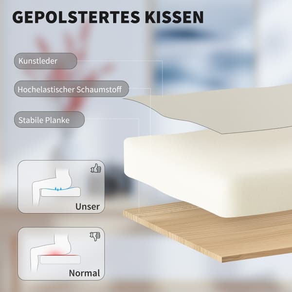SONNENH Kontorstol, Kunstlæder, Beige, 67 × 65 × 119 cm