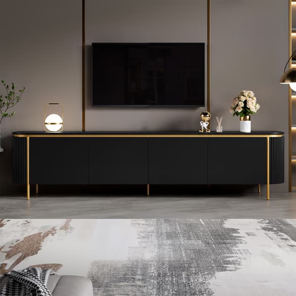 SONNENH TV-bord, MDF, Sort, 180 × 38 × 46 cm