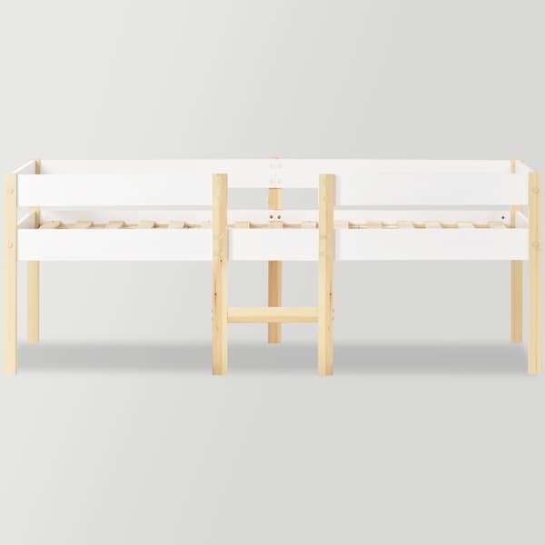 Våningssäng, 90 x 200 cm, vit, med förvaring