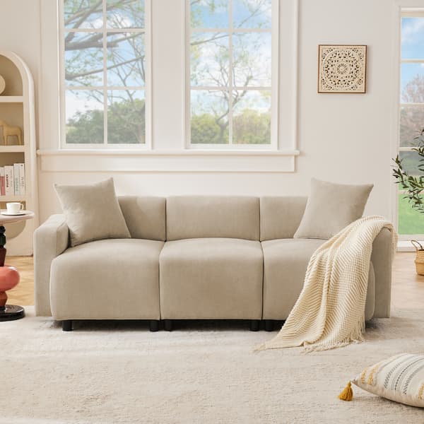 SONNENH Vanlig soffa, modern design, stoppade möbler, soffa, 3-sits soffa, vardagsrumsoffa, soffa med kuddar
