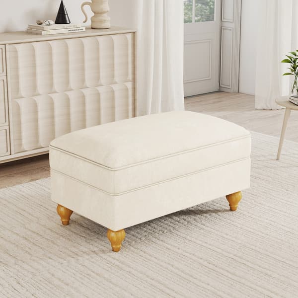 SONNENH Windsor skammel Chenille - Hvid