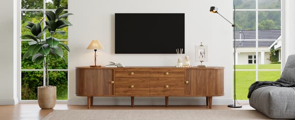 SONNENH TV-bord, MDF / Spånplade, Valnød, 180 × 35 × 50 cm
