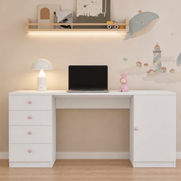 SONNENH Skrivebord, MDF, Hvid, 155 × 45 × 74 cm