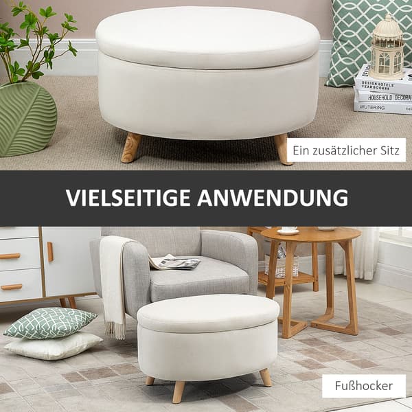 SONNENH Förvaringsbänk, Polyester, Beige, 71 × 51,5 × 42 cm