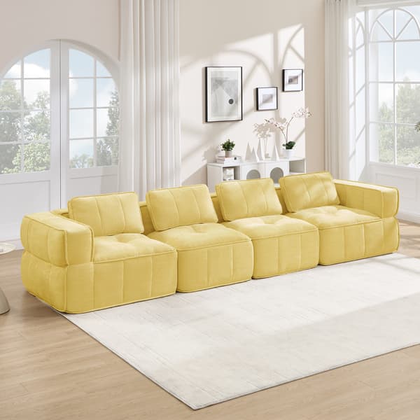 SONNENH Sofa, Polyester, Gul, 344 × 93 × 67 cm