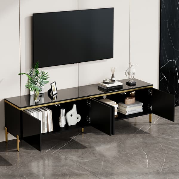 SONNENH TV-bord, Spånplade, Sort, 170 × 38 × 50 cm