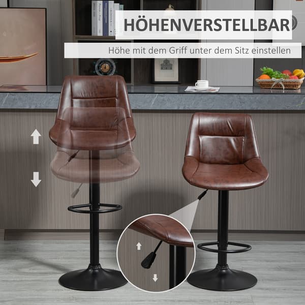 SONNENH Barstol – set med 2, Stål, Brun, 46,5 × 50 × 108 cm