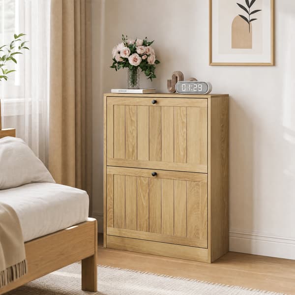 SONNENH Skoskab, MDF / Spånplade, Eg, 60 × 24 × 80 cm