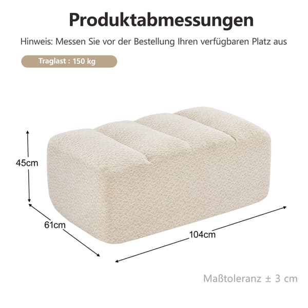 SONNENH Brravo Ottoman Granular Fleece-Beige White