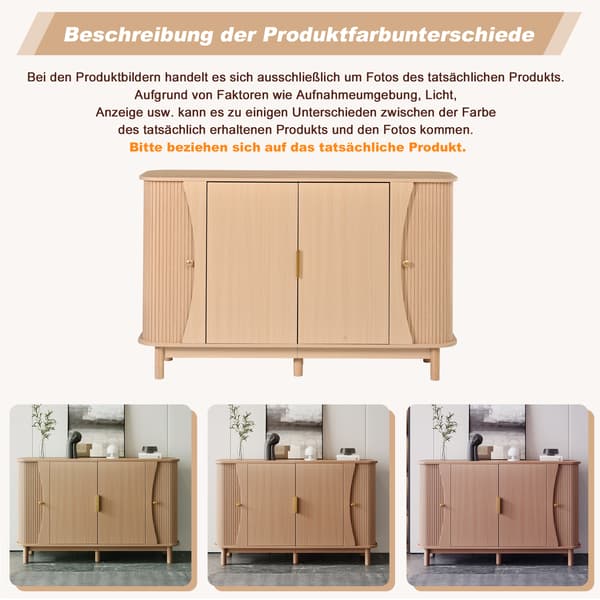 SONNENH Sideboard, MDF, Naturfärgad, 140 × 40 × 88 cm