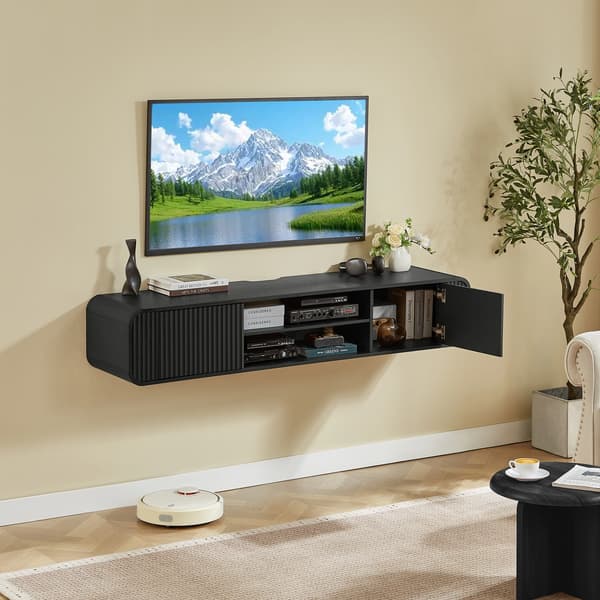 SONNENH TV-bord, MDF, Sort, 160 × 38 × 30 cm