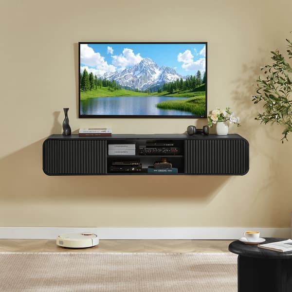 SONNENH TV-bord, MDF, Sort, 160 × 38 × 30 cm