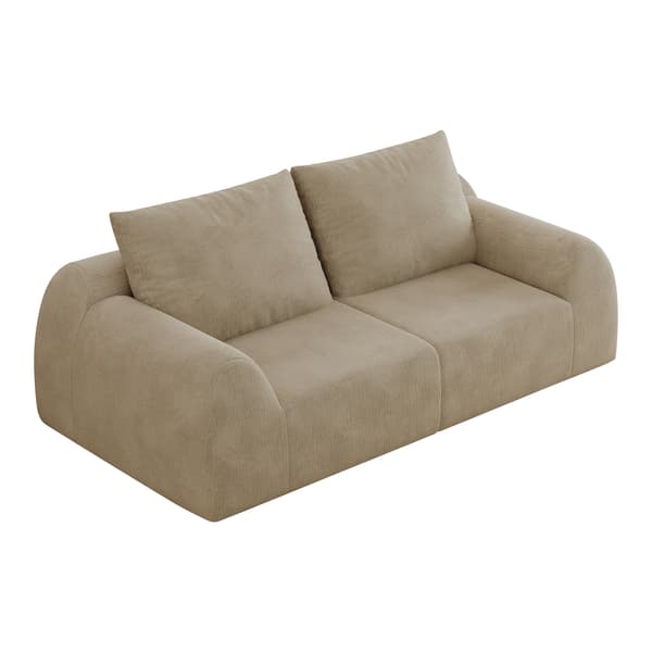 SONNENH 2-sitssoffa, Tyg, Khaki, 190 × 95 × 85 cm