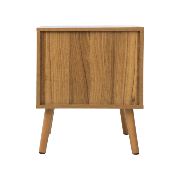 SONNENH Sengebord, MDF / Spånplade / Rattan, Valnød, 45 × 40 × 55 cm