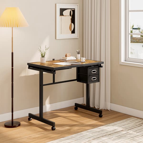 SONNENH Skrivebord, MDF / Metal, Sort, 89 × 59,5 × 78,5 cm