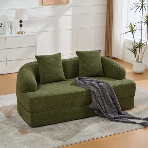 SONNENH Sovesofa, Chenille, Grøn, 157 × 84 × 65 cm