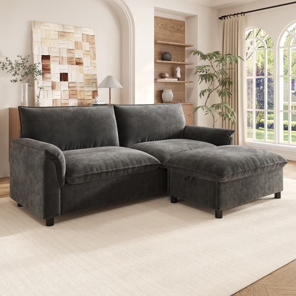 SONNENH Modular Cloud Sectional Sofa, bekväm hörn soffa för vardagsrummet, modern djupsits design, överdimensionerad moln soffa