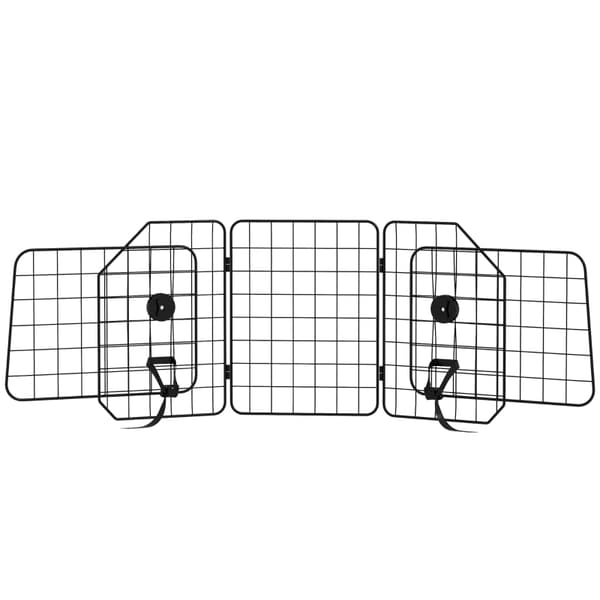 SONNENH Bilgitter til hunde, justerbart 93-150 cm, foldbart, nem montering, stål, sort