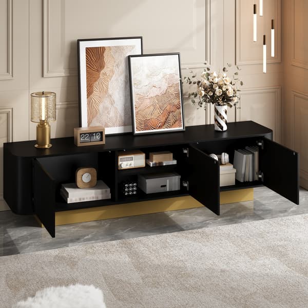 SONNENH TV-bord, MDF / Spånplade, Sort, 170 × 40,5 × 47 cm